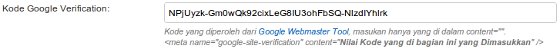 Konfigurasi Google Site Verification