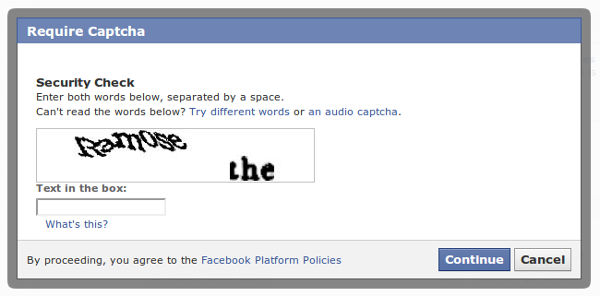 Captcha Facebook App