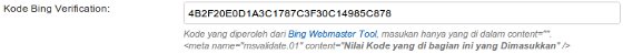 Konfigurasi Bing Site Verification