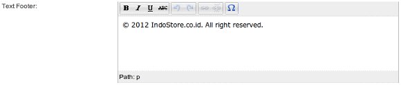 Konfigurasi Text Footer