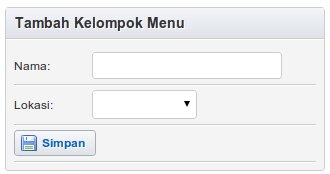 Form Kelompok Menu